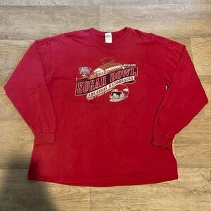 Arkansas Razorbacks Red Sugar Bowl Long Sleeve Shirt Size XL.